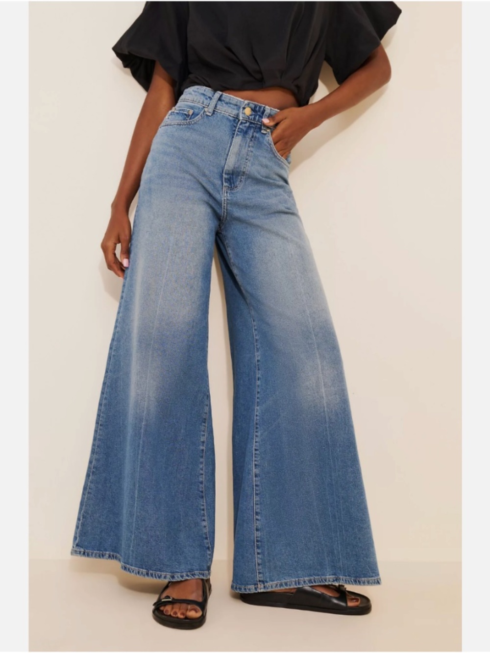 NEW ANTHROPOLOGIE DL1961 LUCILA ULTRA WIDE LEG ULTRA HIGH-RISE JEANS